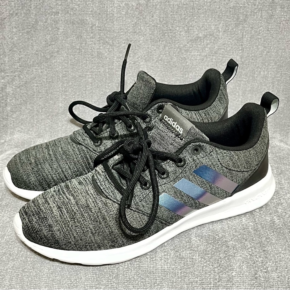 Adidas Women’s Cloudfoam Qt Racer 2.0 Black and Gray Running Shoes‎ Size 7.5